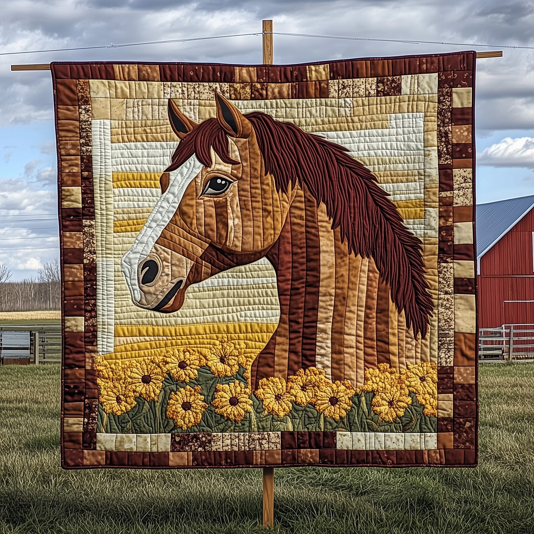 Rustic Rider Quilted Blanket Christmas Quilt Blanket Gift Idea