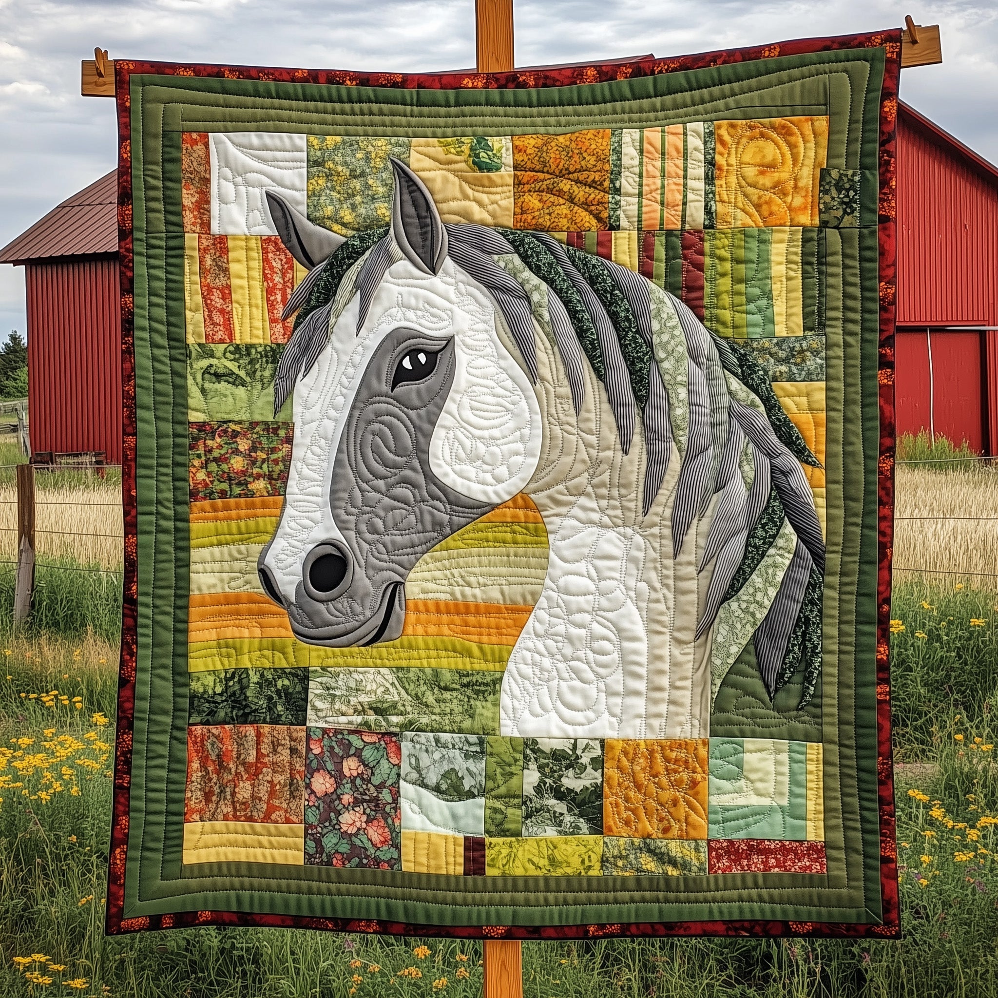 Rustic Rider Quilted Blanket Cozy Winter Quilted Blanket