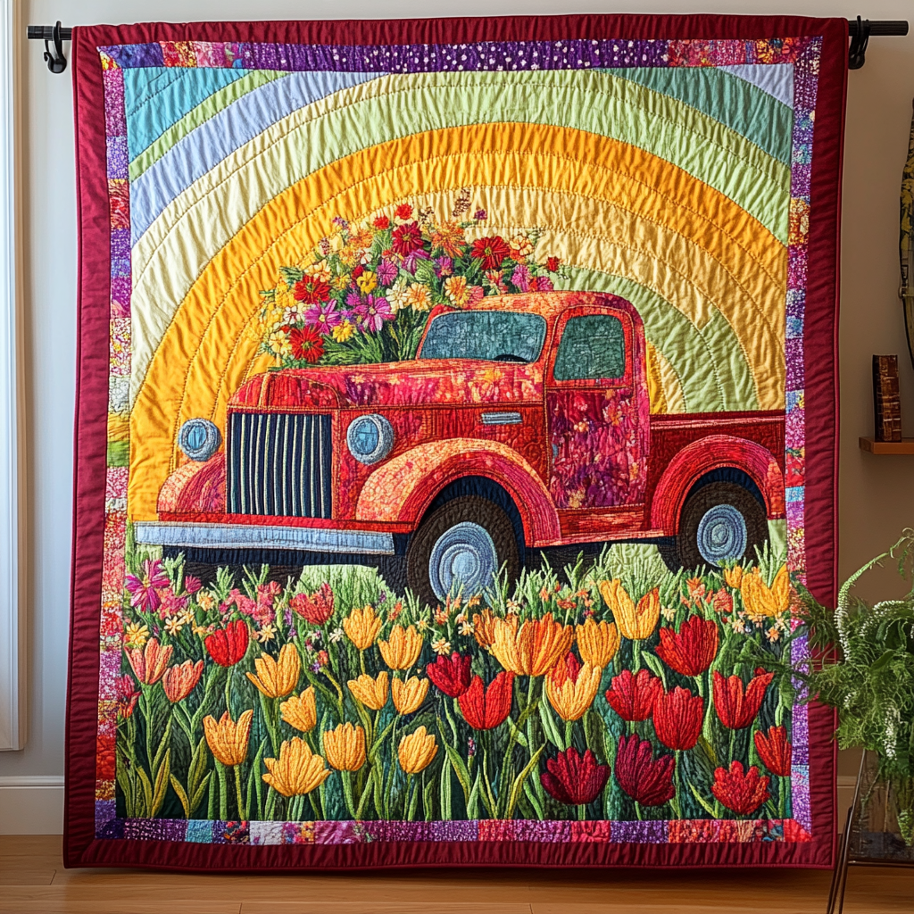 Rustic Rides Quilted Blanket Christmas Throw Blanket Unique Gifts For Nature Lovers