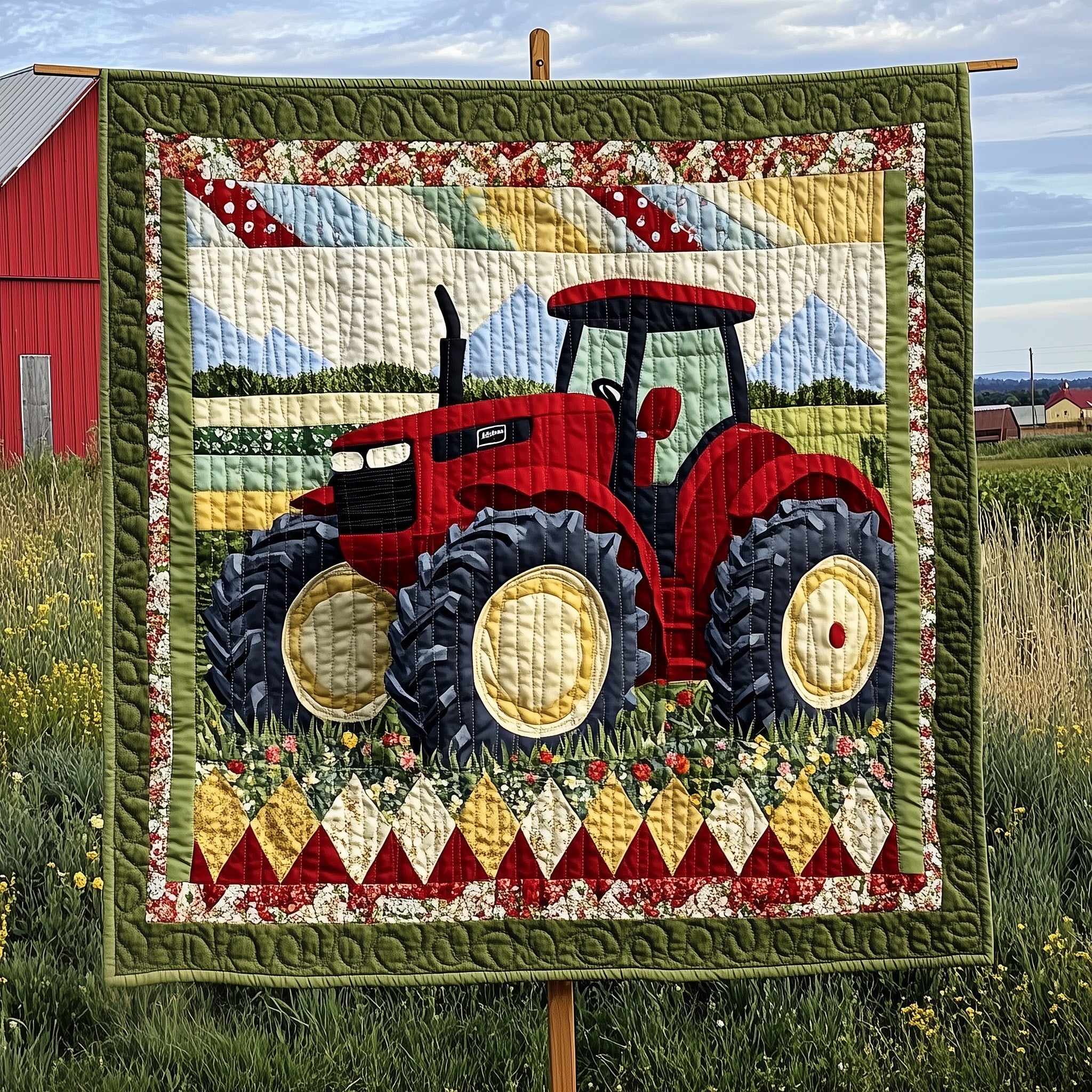 Rustic Rides Quilted Blanket Holiday Quilt Blanket Gift