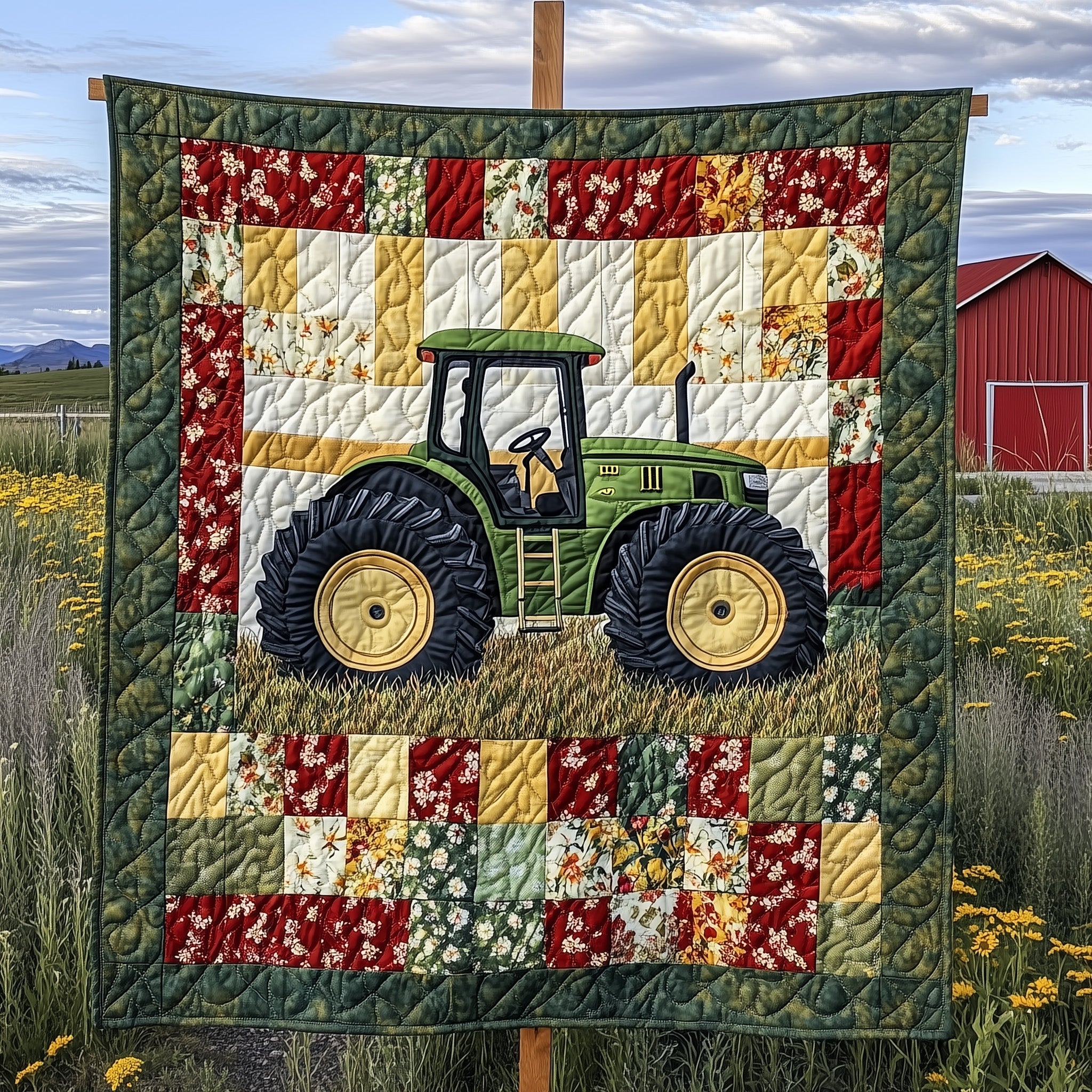 Rustic Rides Quilted Blanket Holiday Quilted Throw Blanket Gift Idea