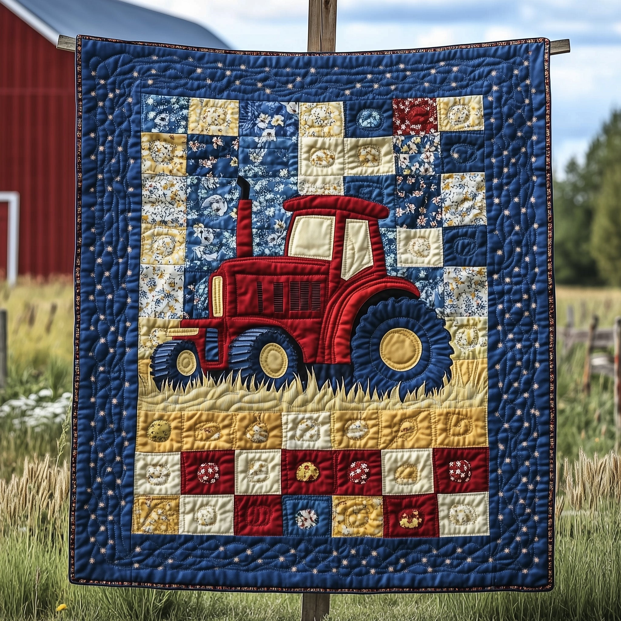 Rustic Rides Quilted Blanket Quilt Blanket Gift for Family Gatherings