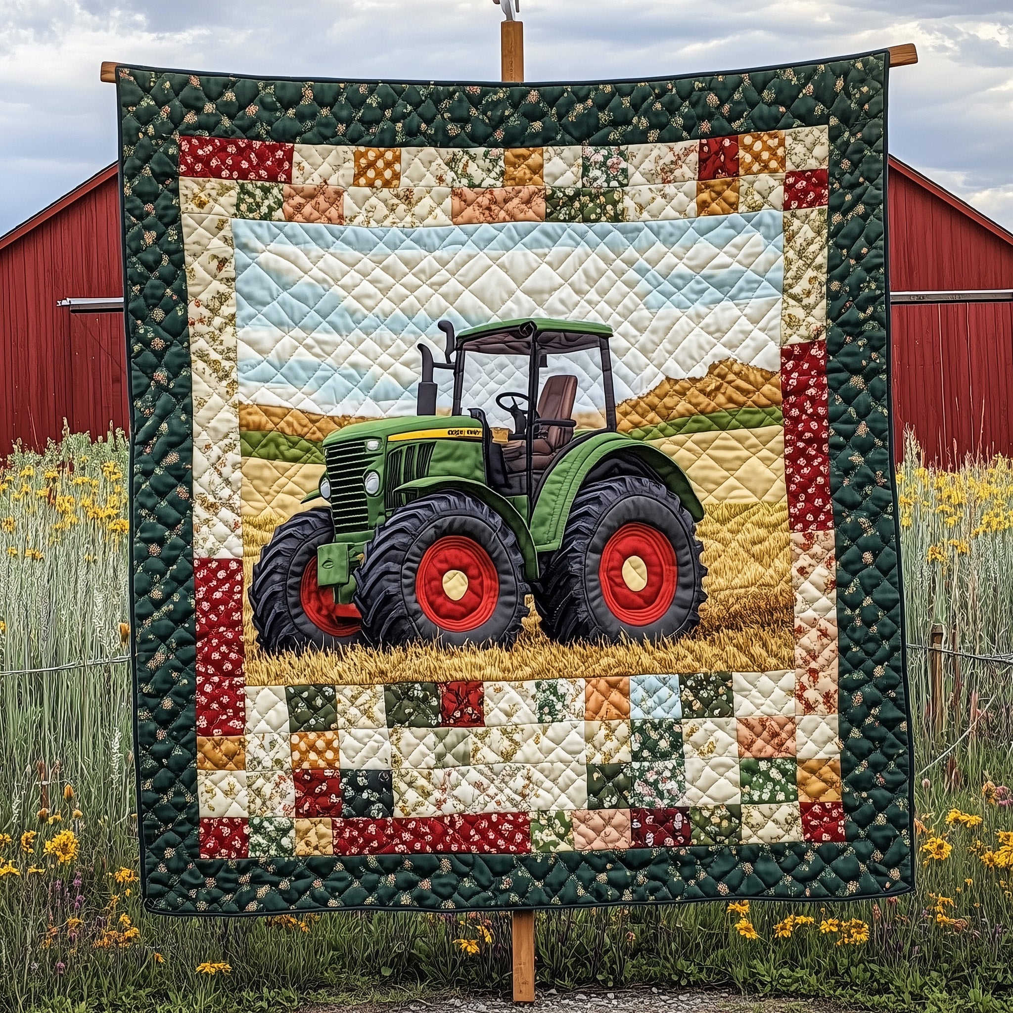 Rustic Rides Quilted Blanket Quilted Blanket for Christmas Decor