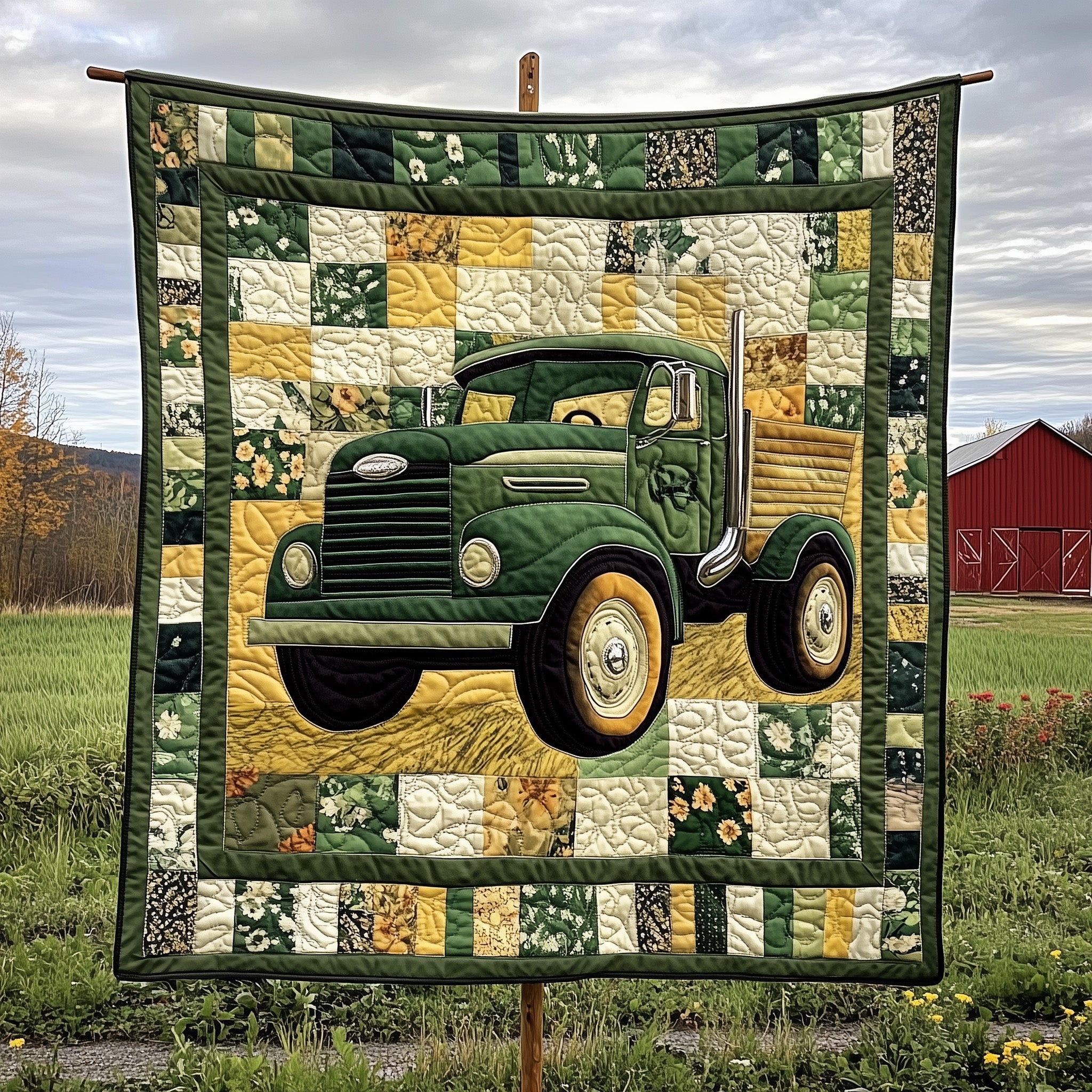 Rustic Roads Truck Quilted Blanket Merchandise Throw BlanketChristmas Gifts From Daughter To Dad