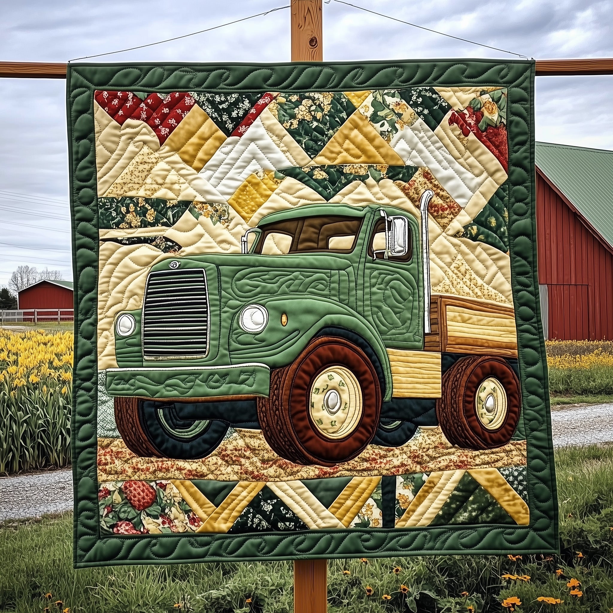 Rustic Roads Truck Quilted Blanket Winter Quilt Blanket Gift Idea