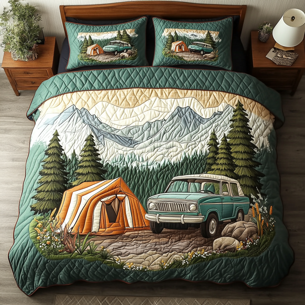 Rustic Roam Quilted Bedding Set Bed Room Decoration Camping Gifts For Him