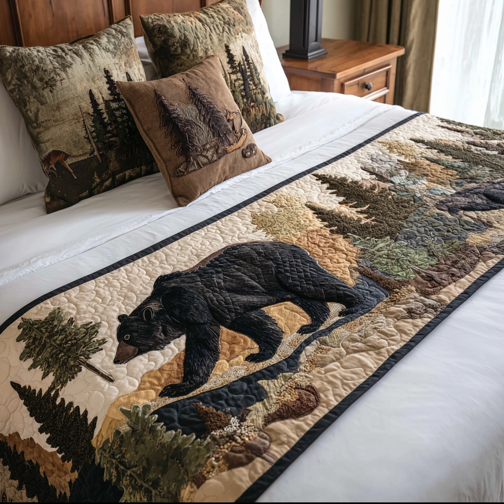 Rustic Roamer Quilted Bed Runner Rustic Bedroom Decor Presents For Wildlife Lovers