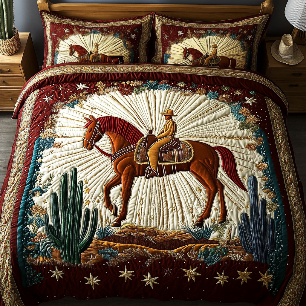 Rustic Rodeo Quilted Bedding Set Best Christmas Duvet Cover Set Christmas Presents For Cowboys