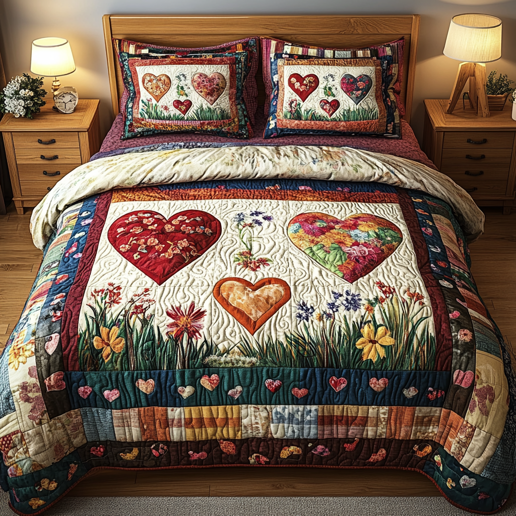 Rustic Romance Quilted Bedding Set Warm and Breathable Bedding Set for All Seasons