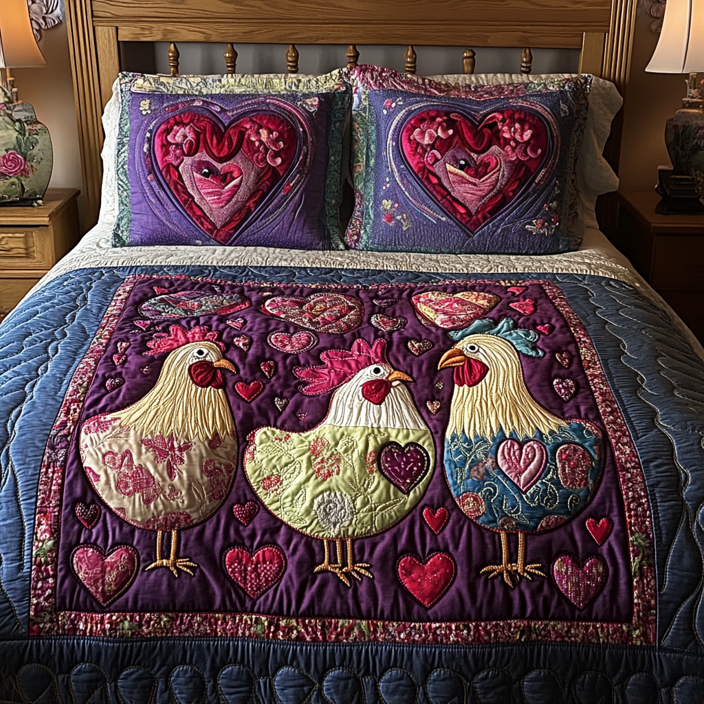 Rustic Roost Quilted Bedding Set Ultra-Soft Bedding Set for a Hotel-Like Experience