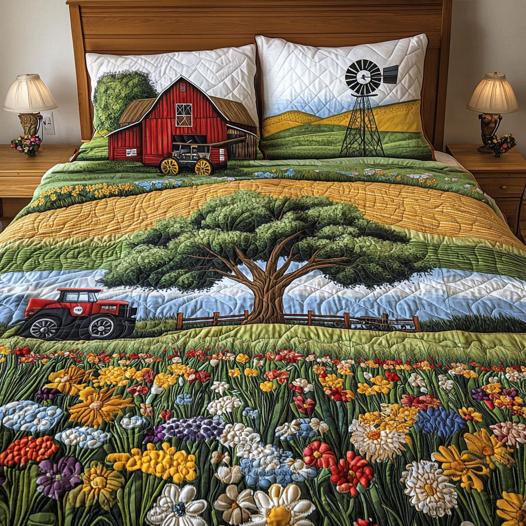 Rustic Roots Quilted Bedding Set Bedroom Decor Ideas Christmas Gifts For Tractor Lovers