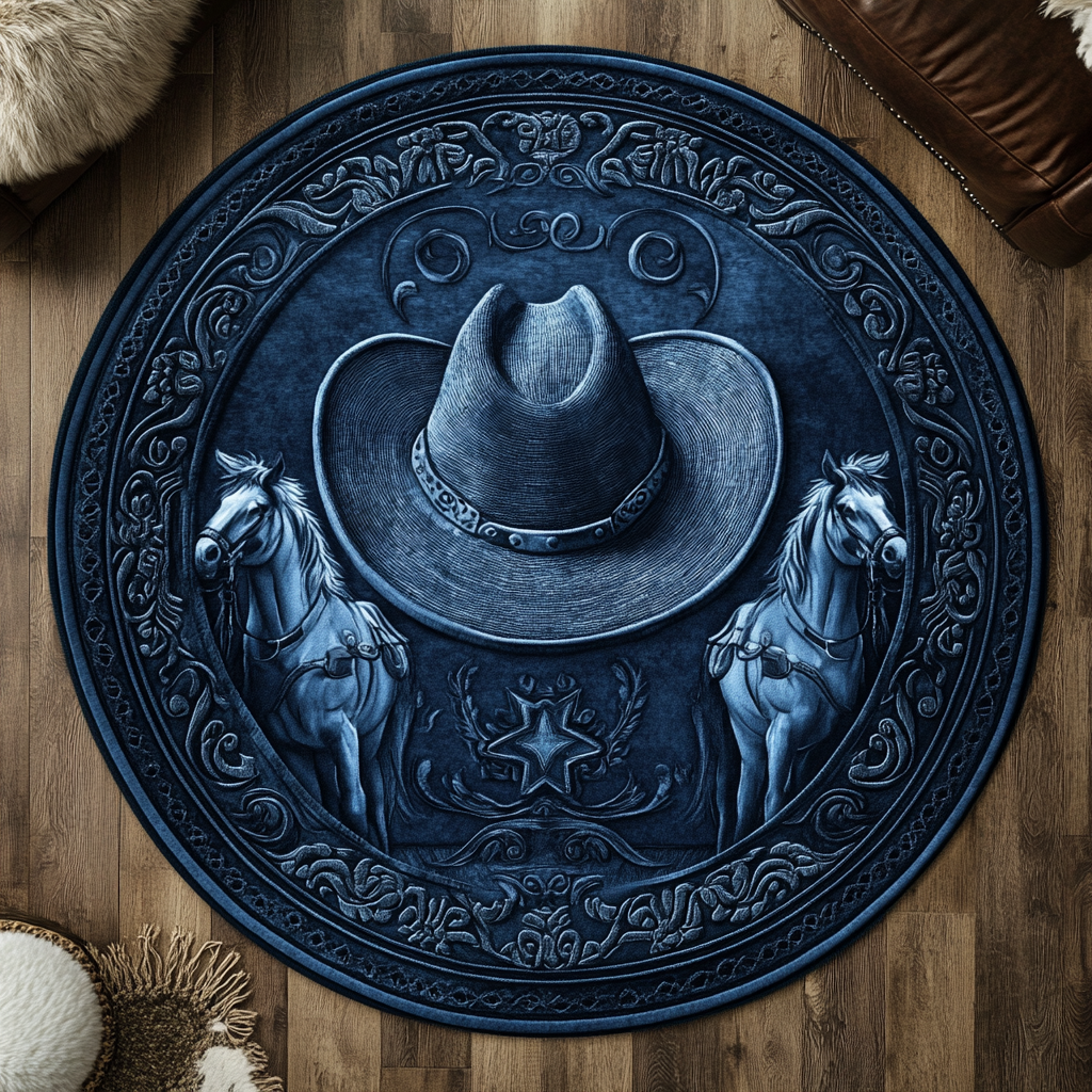 Rustic Round Quilted Round Mat Entryway Christmas Decor Ideas Wedding Gift For Horse Lovers