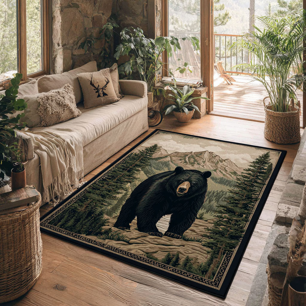 Rustic Solace Area Rug House Decor Items Bear Christmas Presents