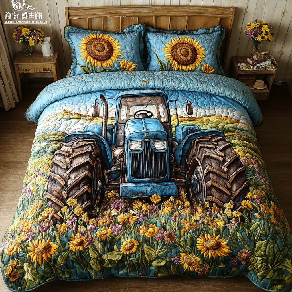 Rustic Tractor Quilted Bedding Set Bed Decor Ideas Best Gifts For Tractor Lovers
