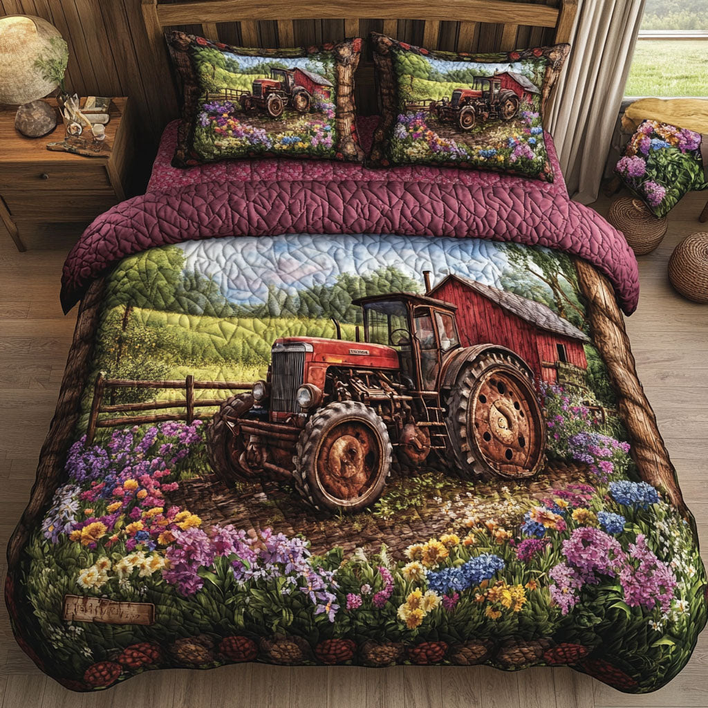 Rustic Tractor Quilted Bedding Set Bed Decorations Unique Tractor Gifts