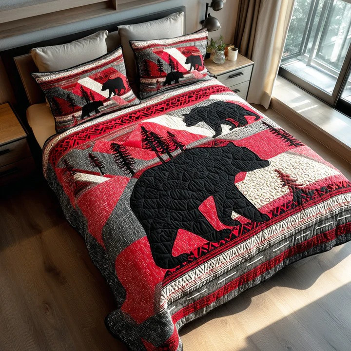 Rustic Trails 3-Piece Quilted Bedding Set Wildlife Nature Bedspread Best Gift For Outdoor Lovers