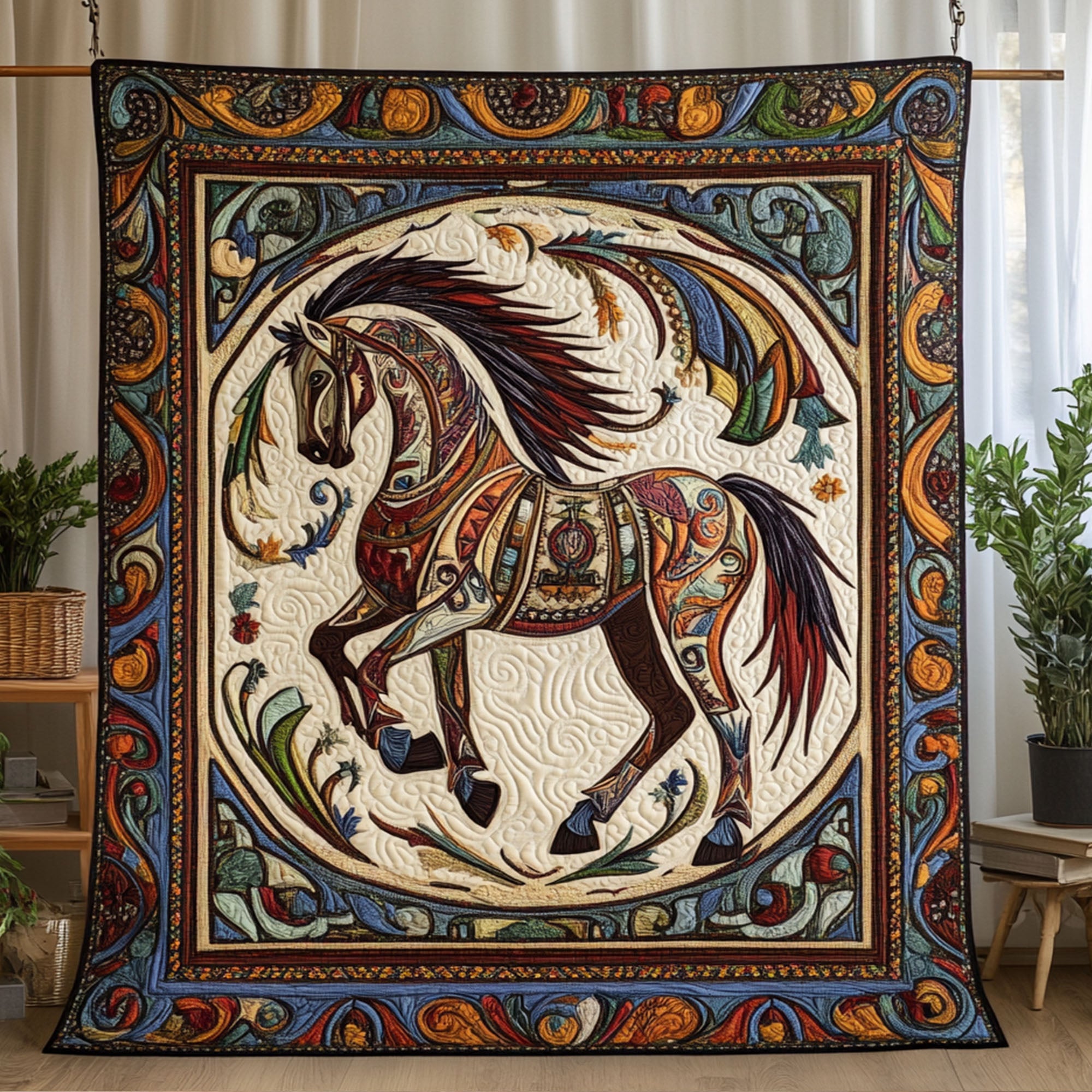 Rustic Trails Quilted Blanket Christmas Room Decor Great Gifts For Horse Owners