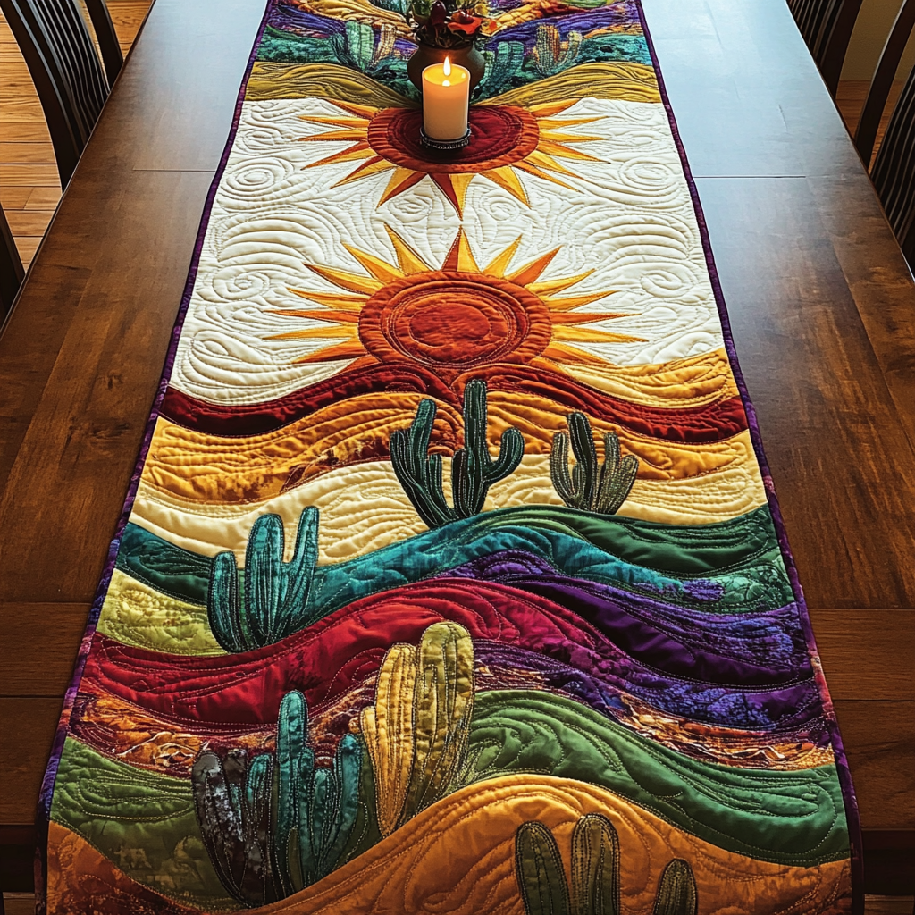 Rustic Trails Quilted Table Runner Dining Decor Great Cactus Themed Gifts