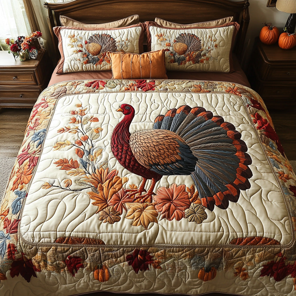 Rustic Turkey Quilted Bedding Set Bedroom Decor Ideas Good Thanksgiving Gifts