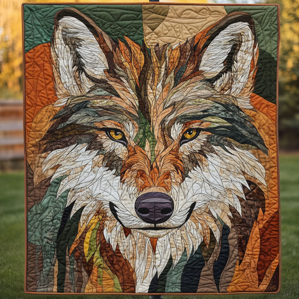Rustic Wilderness Quilted Blanket Bedroom Xmas Decor Unique Gifts For Wolf Lovers