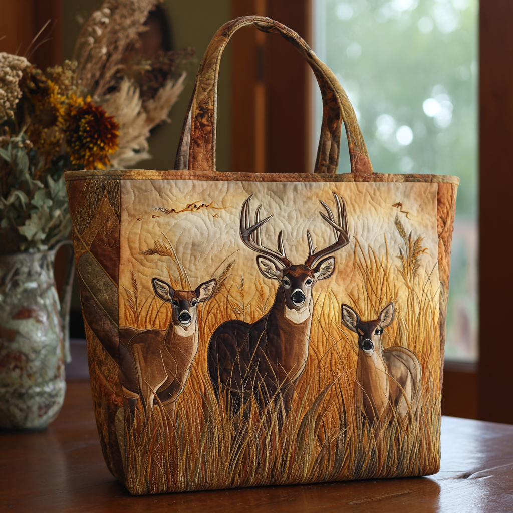 Rustic Woods Quilted Tote Bag Christmas Presents For Girlfriend