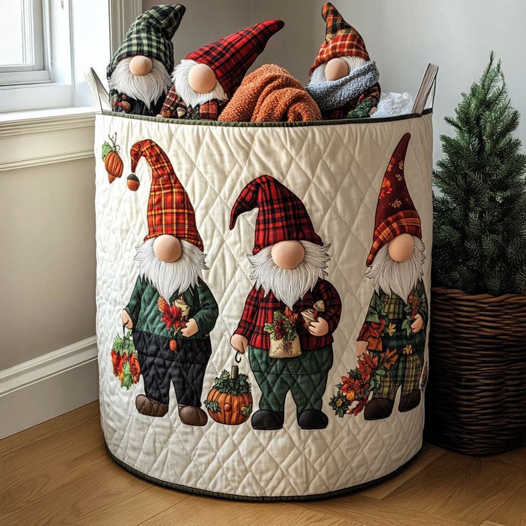 Rustle The Gnome Quilted Laundry Basket Perfect Birthday Gift Idea