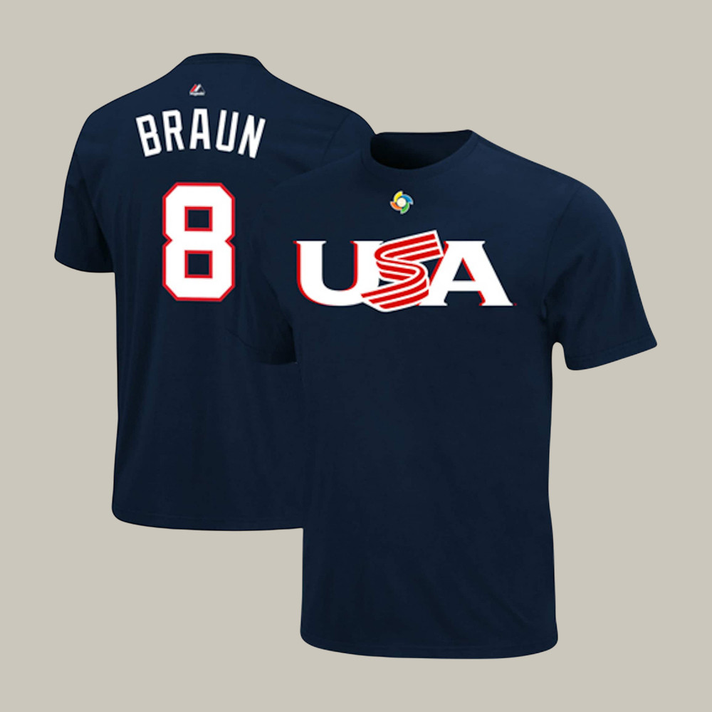 Ryan Braun USA World Baseball Classic 8 T-Shirt USA National Baseball Team Clothes Best Gift