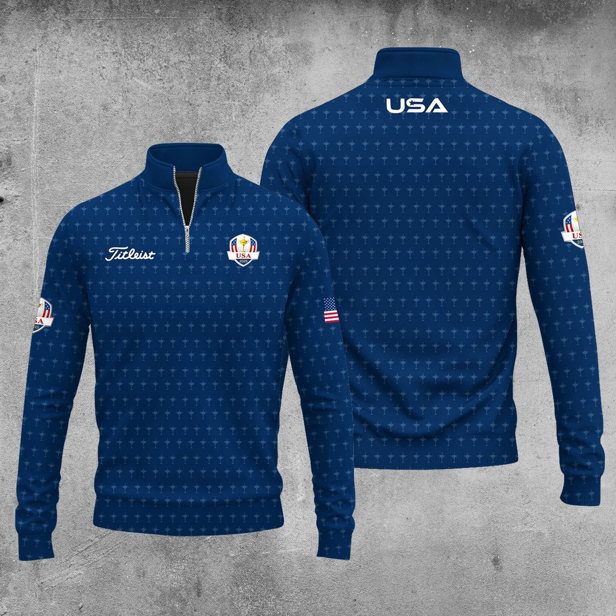 Ryder Cup USA Team Blue V3 Men Quarter-Zip Pullover Ryder Cup Merch Golf Gifts For Men