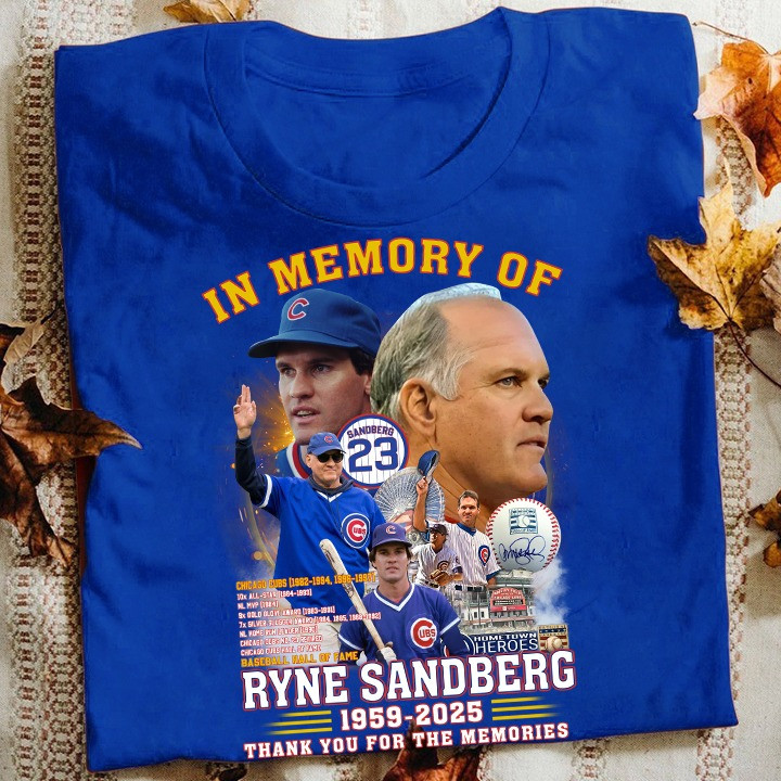 Ryne Sandberg In Memory 1959-2025 Shirt Best Gifts For Baseball Fans
