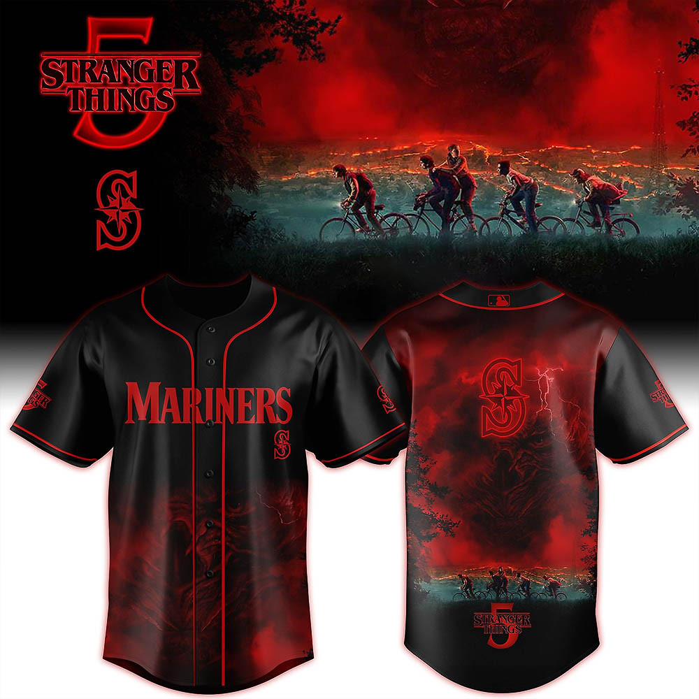 S Mariners x Stranger Things Jersey 2025 Cool Gifts For Baseball Lovers