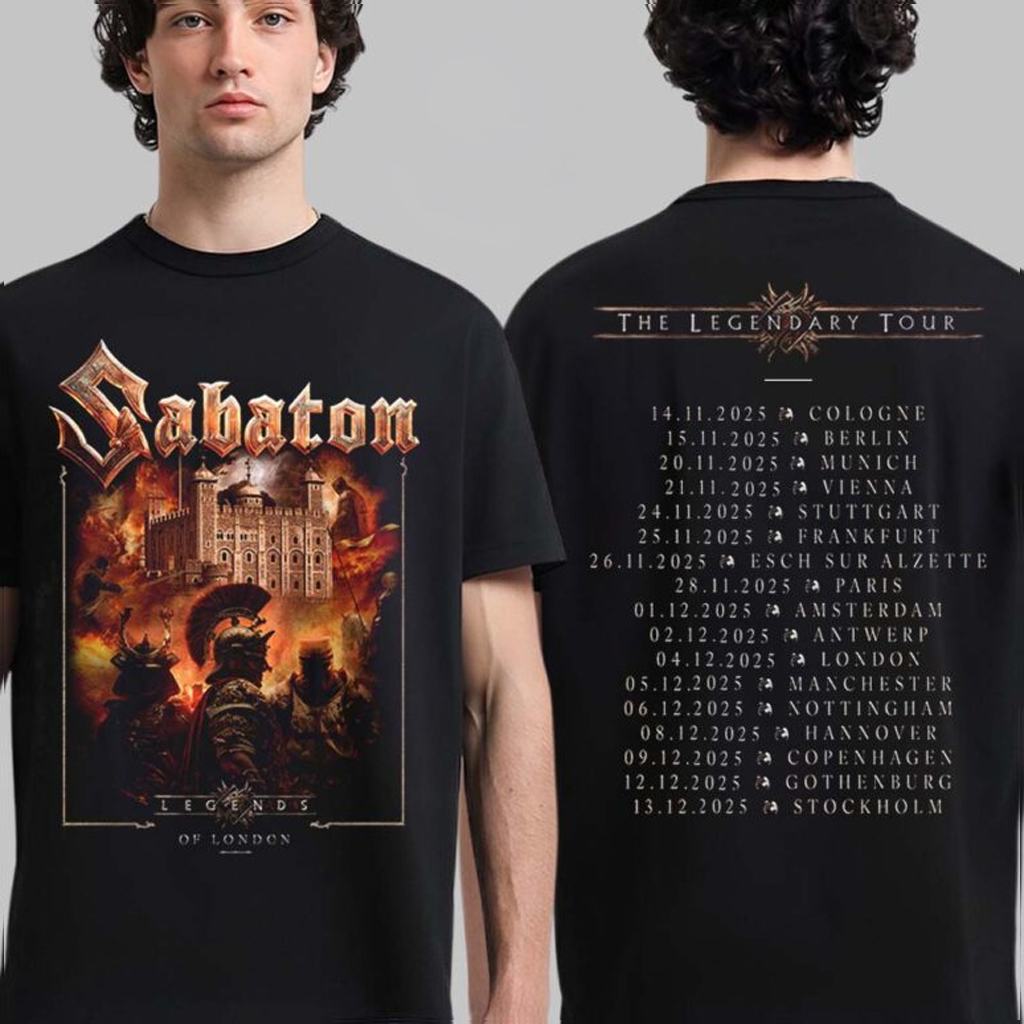 Sabaton Legendary Tour Europe 2025 Legends Of London UK Pop Up Shop On December 4 2025 T-Shirt