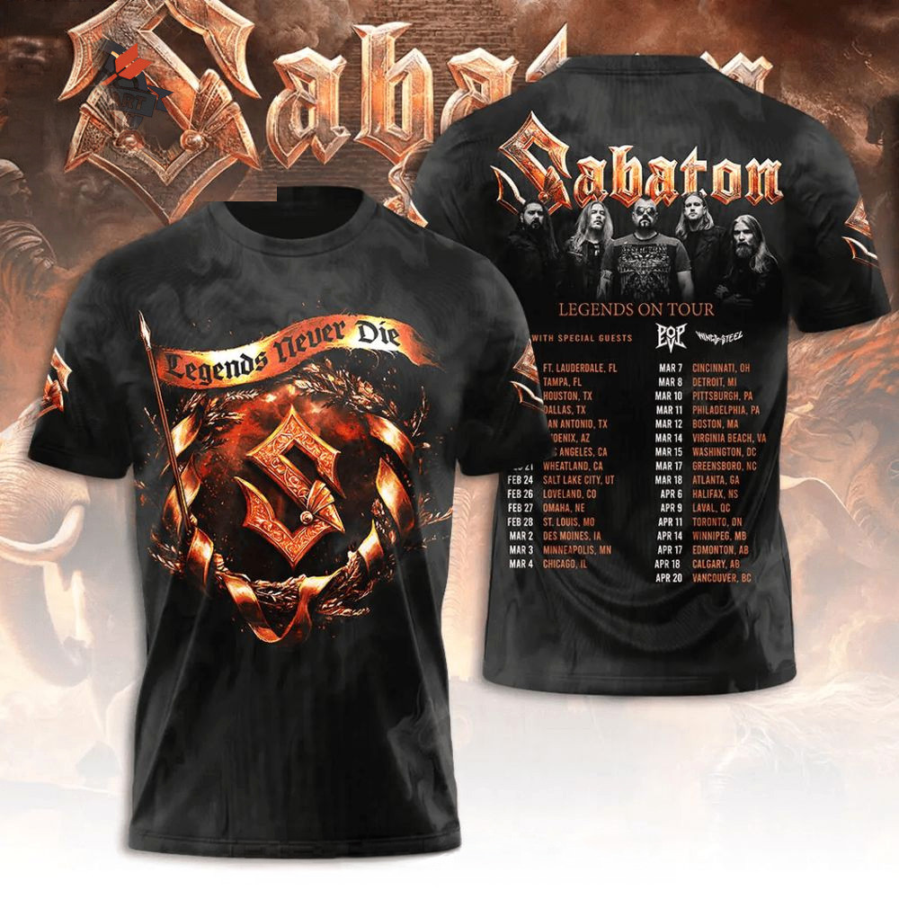 Sabaton Legends On Tour Shirt Sabaton Merch Music Related Gifts For Guys