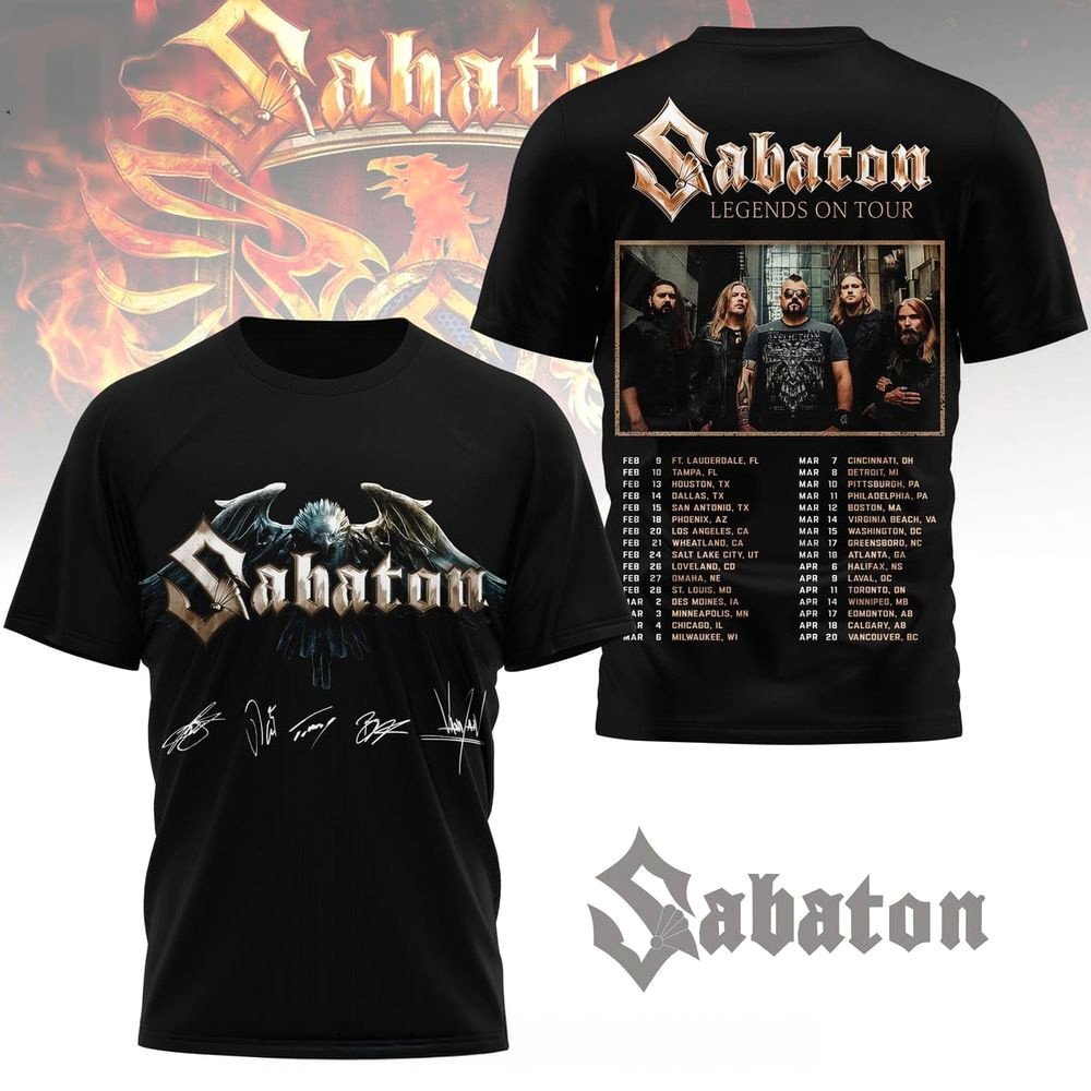 Sabaton Legends On Tour T-Shirt Sabaton Merch Gifts For Band Fans