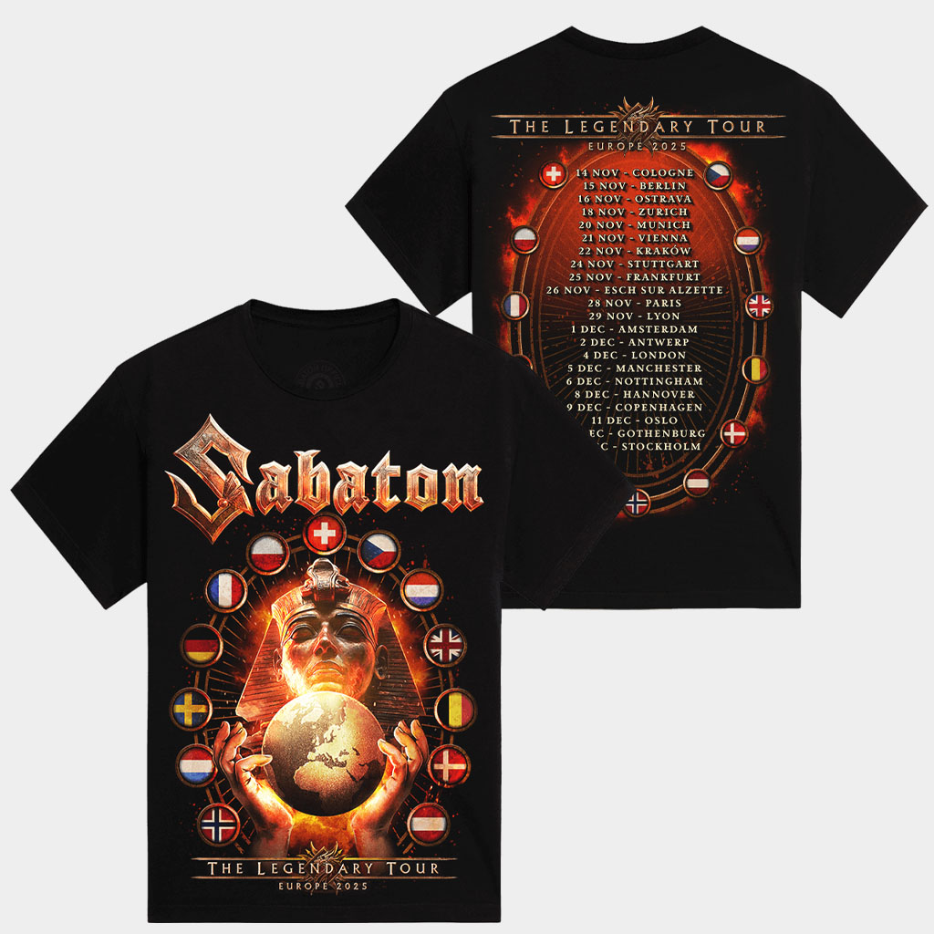 Sabaton Merch Flags Of Europe 2025 Tour T-Shirt Sabaton Shirt Birthday Gift For Band Fans