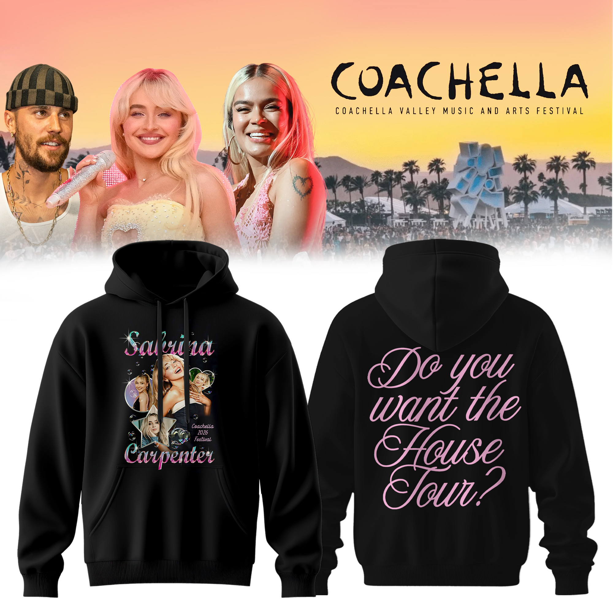 Sabrina Carpenter Coachella 2026 Festival Hoodie Coachella 2026 Apparel Fan Gift