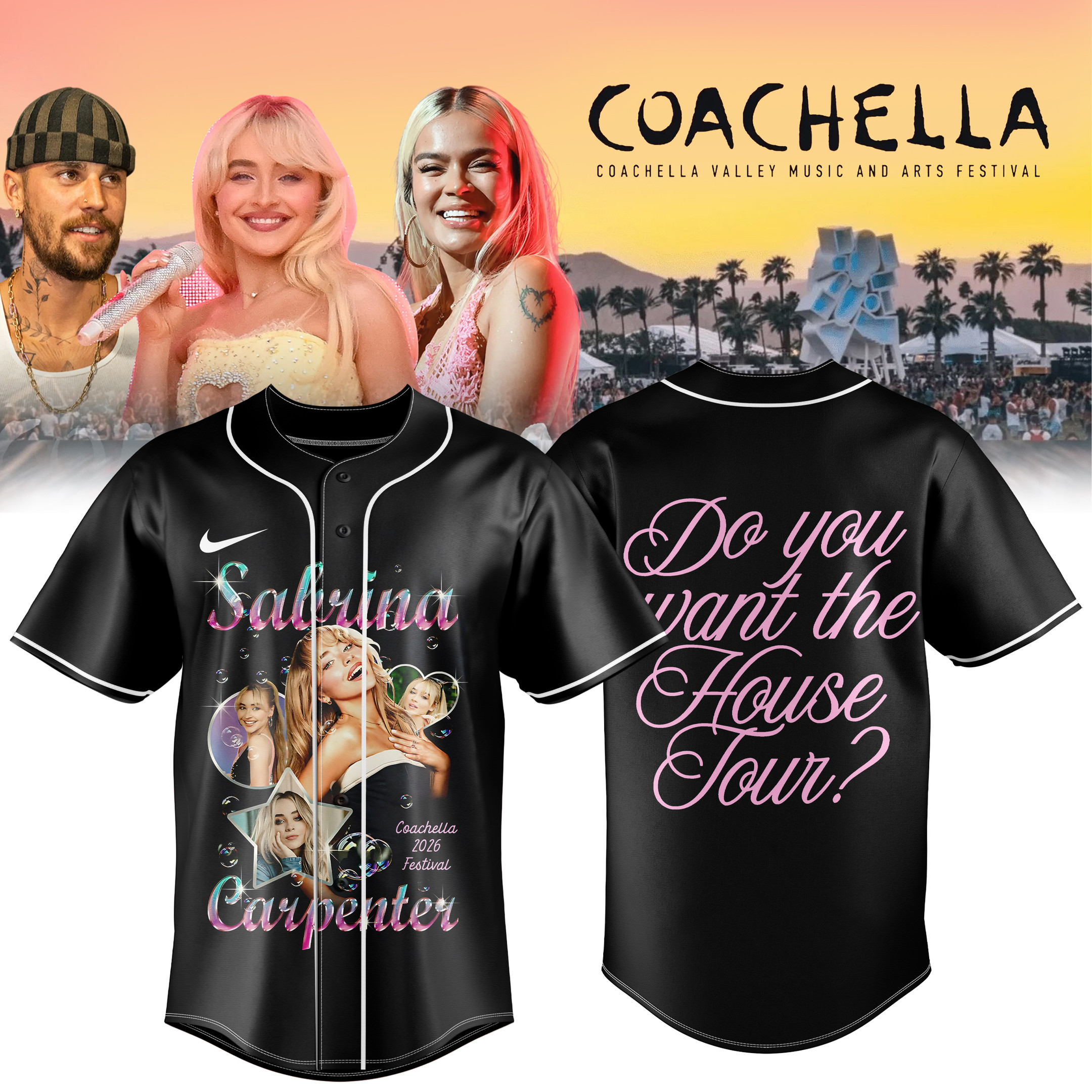 Sabrina Carpenter Coachella 2026 Festival Jersey Sabrina Carpenter Coachella 2026 Merch