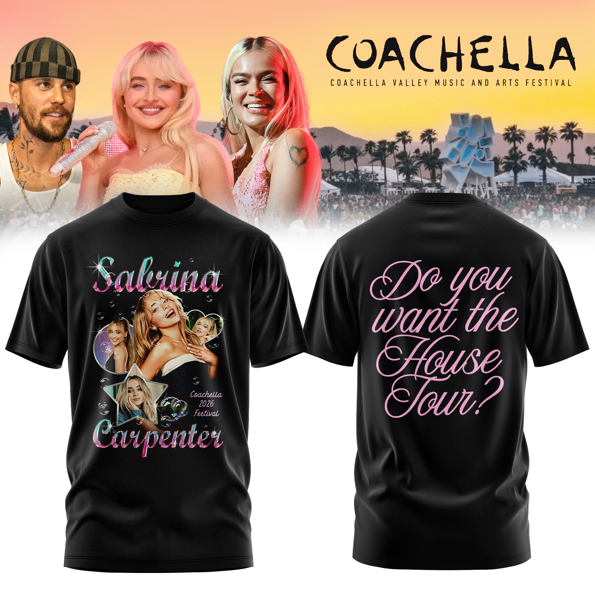 Sabrina Carpenter Coachella 2026 Festival T-Shirt Coachella Clothes Sabrina Carpenter Fan Gift