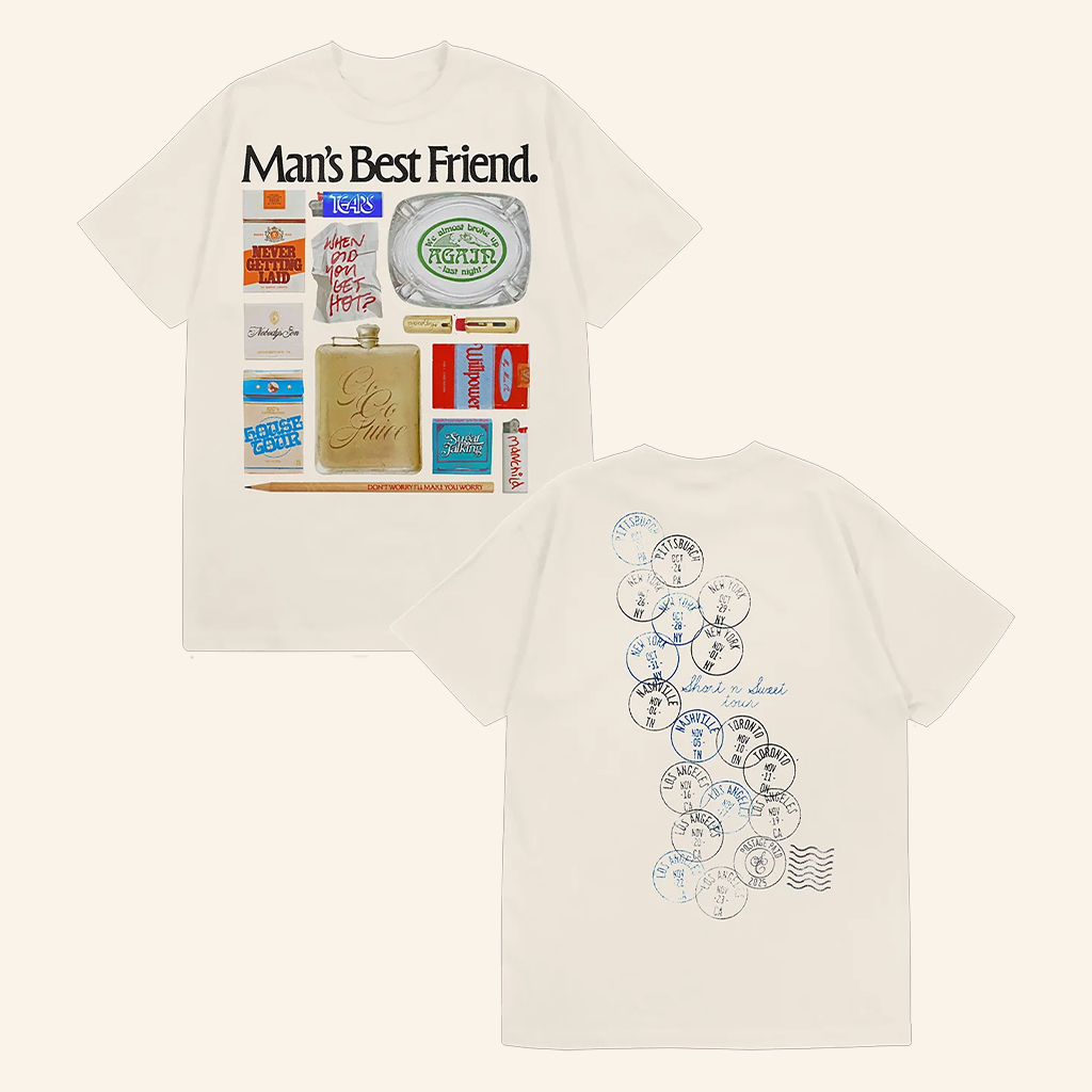 Sabrina Carpenter Merch Man�s Best Friend Object Dateback T-Shirt Gifts For Music Fans Sabrina Carpenter Merch Man�s Best Friend Object Dateback T-Shirt Gifts For Music Fans