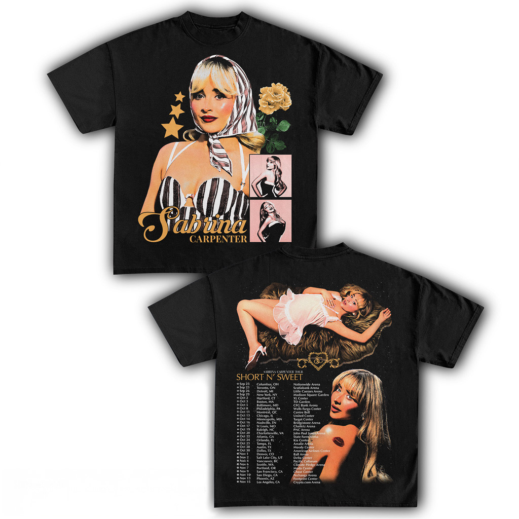 Sabrina Carpenter Short N' Sweet Tour T-Shirt Fan Merch Presents For Music Lovers