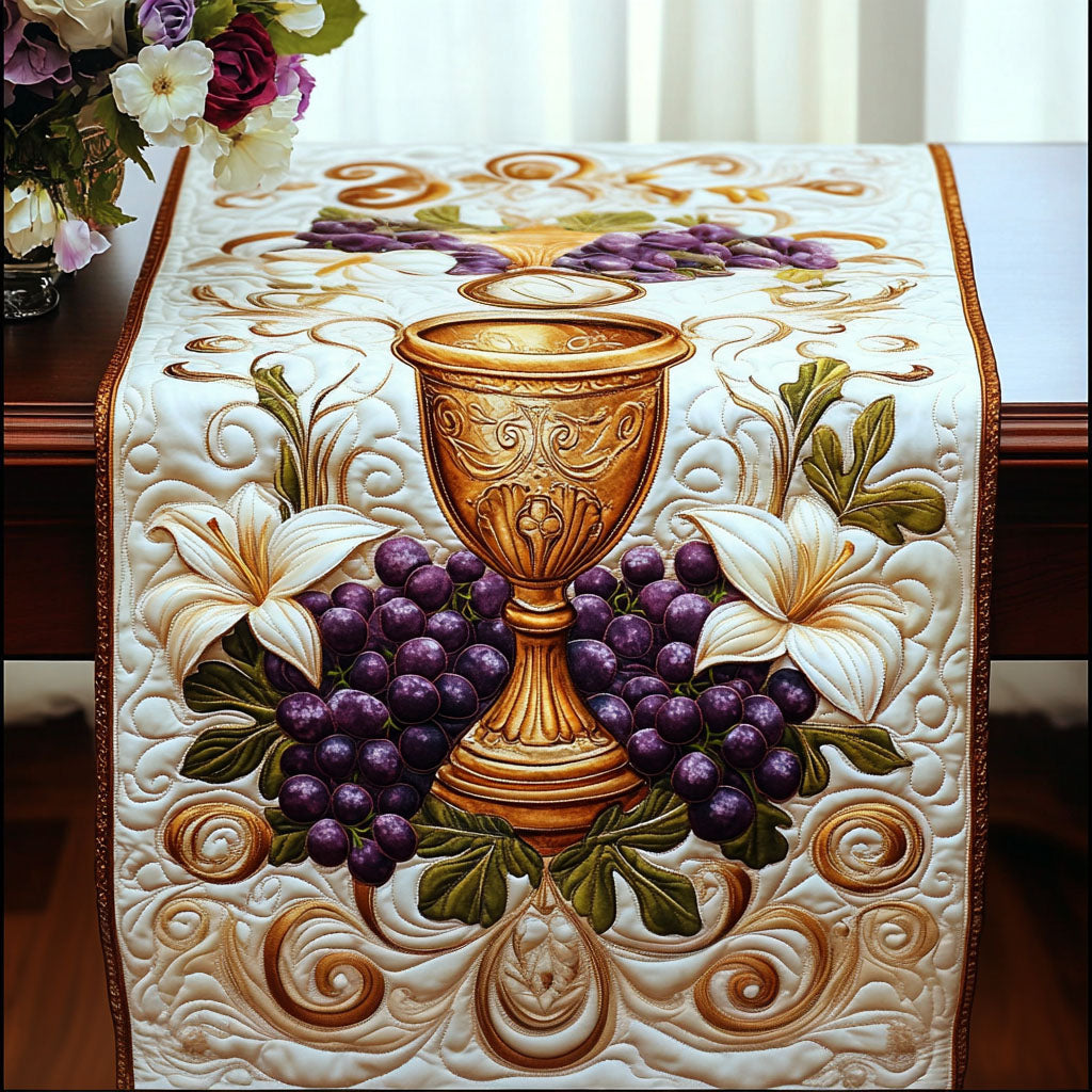 Sacred Abundance Quilted Table Runner Christmas Holiday Table Runners Good Christian Gifts