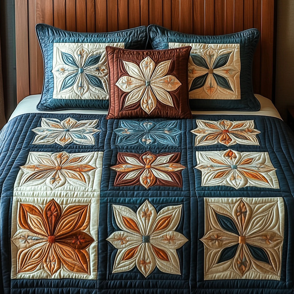 Sacred Balance Quilted Bedding Set Luxury Bedding Set with Pillow Covers Included