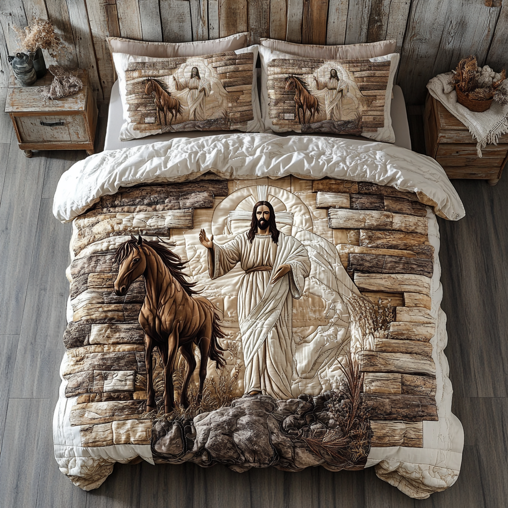 Sacred Bond Quilted Bedding Set Birthday Present Ideas For Horse Lover