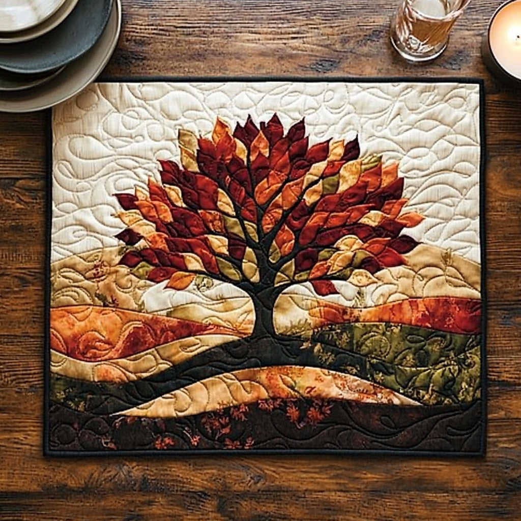 Sacred Branches Quilted Placemat Dining Room Table Decorated For Christmas Tree Of Life Gifts For Women