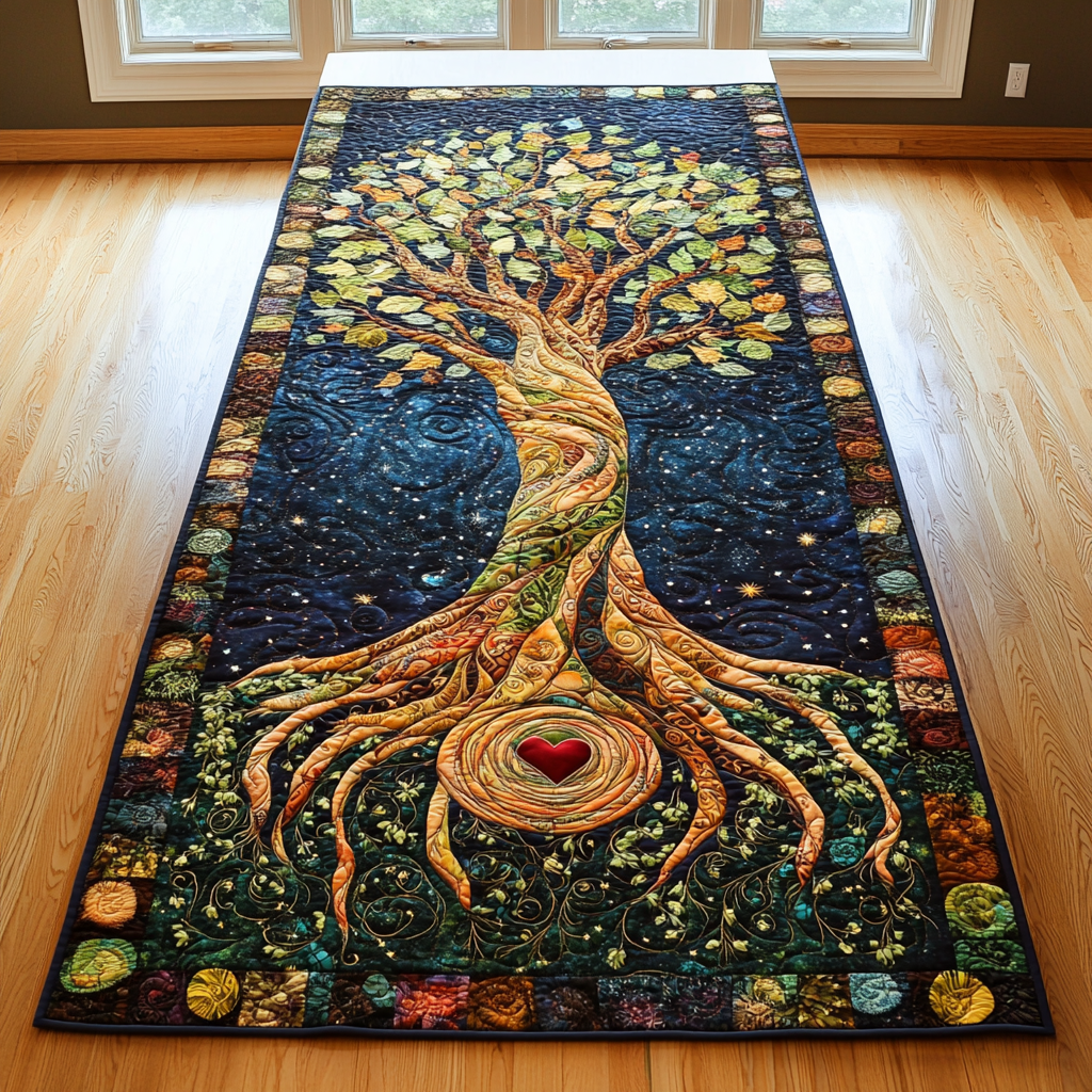 Sacred Canopy Quilted Table Runner Dining Table Decor Ideas Tree Of Life Gifts For Parents