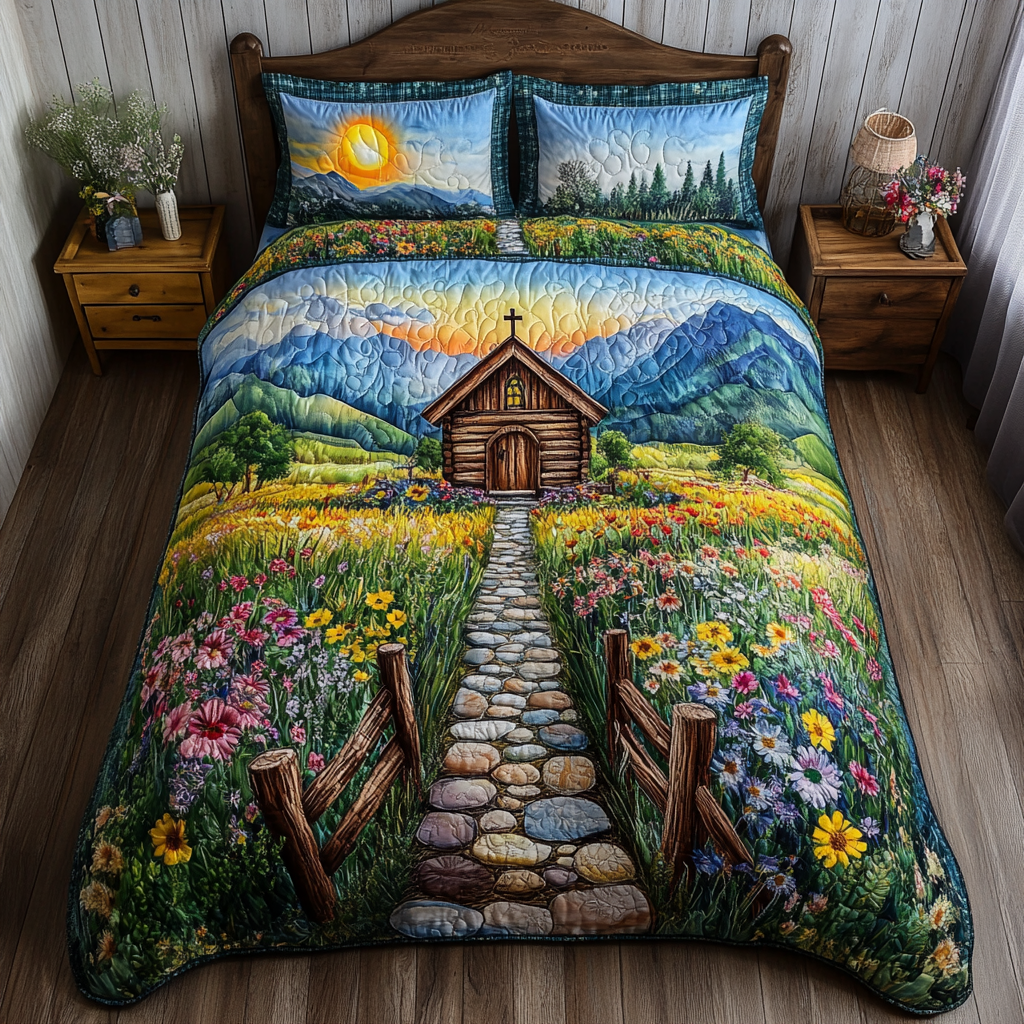 Sacred Church Quilted Bedding Set Bed Room Decoration Christmas Gifts For Church Members