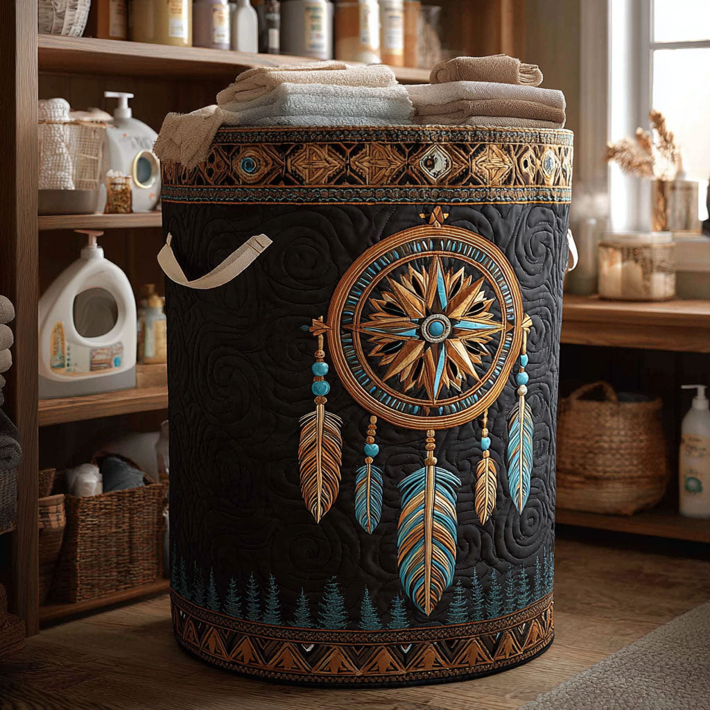 Sacred Dreams Quilted Laundry Basket Lightweight Quilted Laundry Bag for Modern Homes