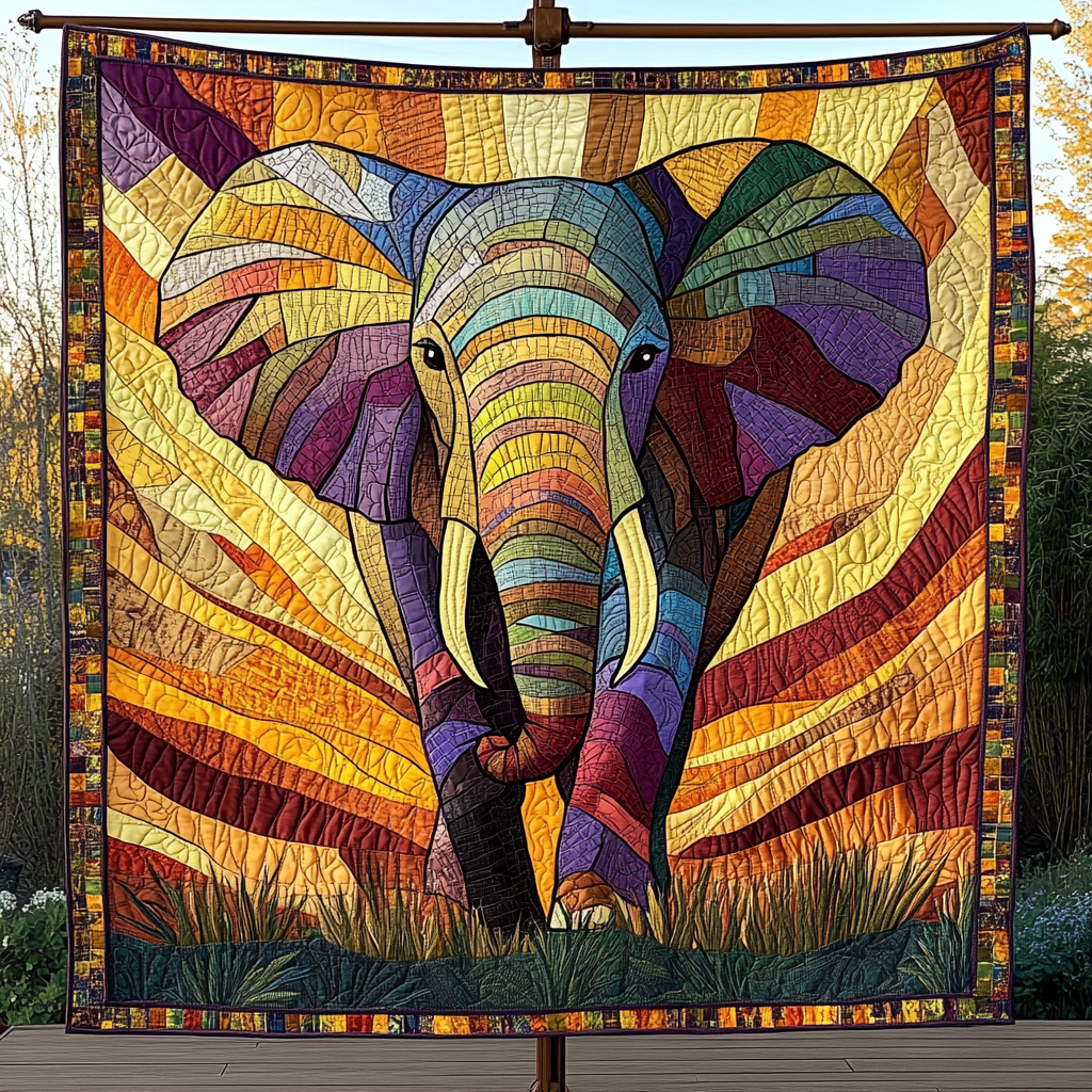 Sacred Elephant Path Quilted Blanket Presents For Elephant Lovers