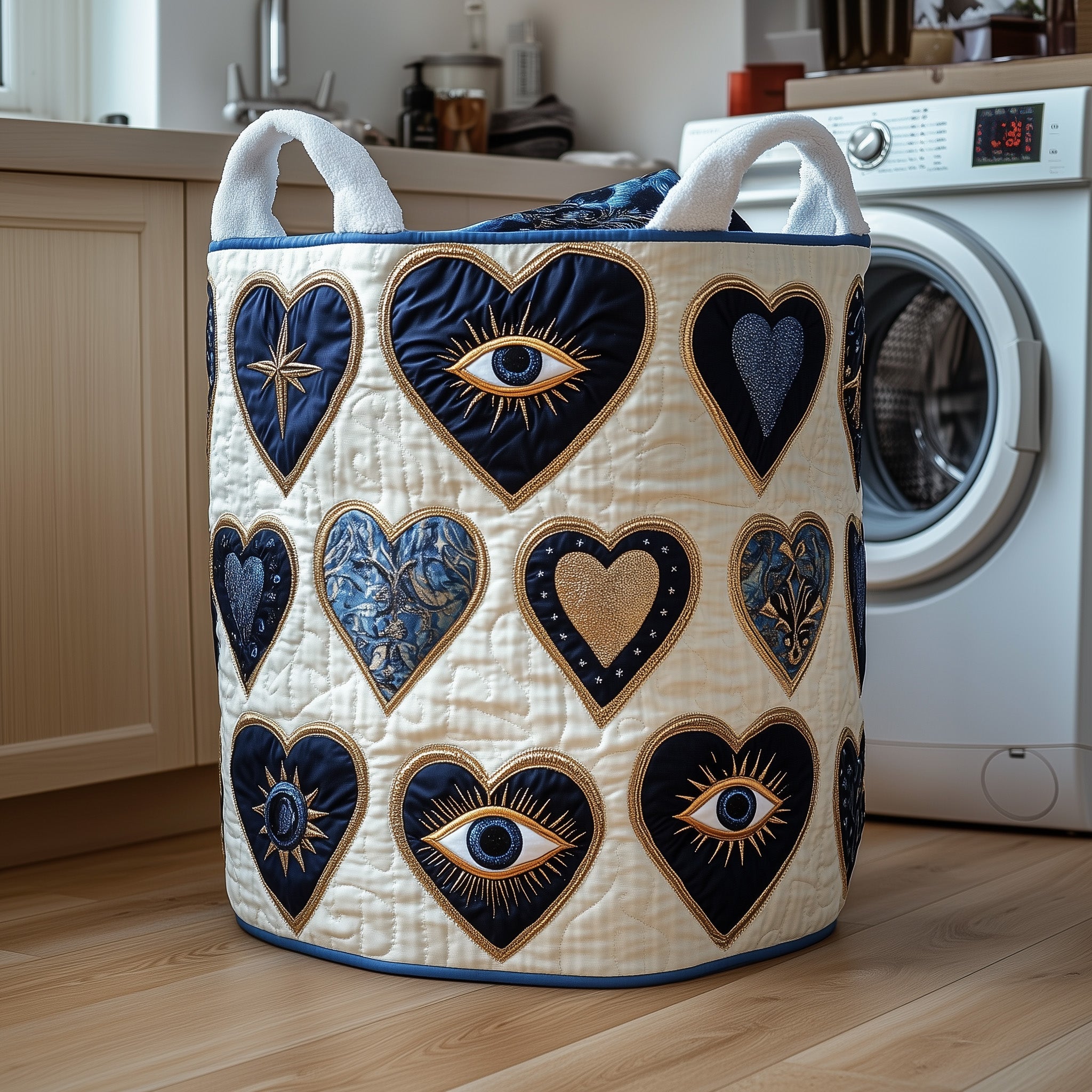 Sacred Evil Eyes Quilted Laundry Basket Best Family Christmas Gifts