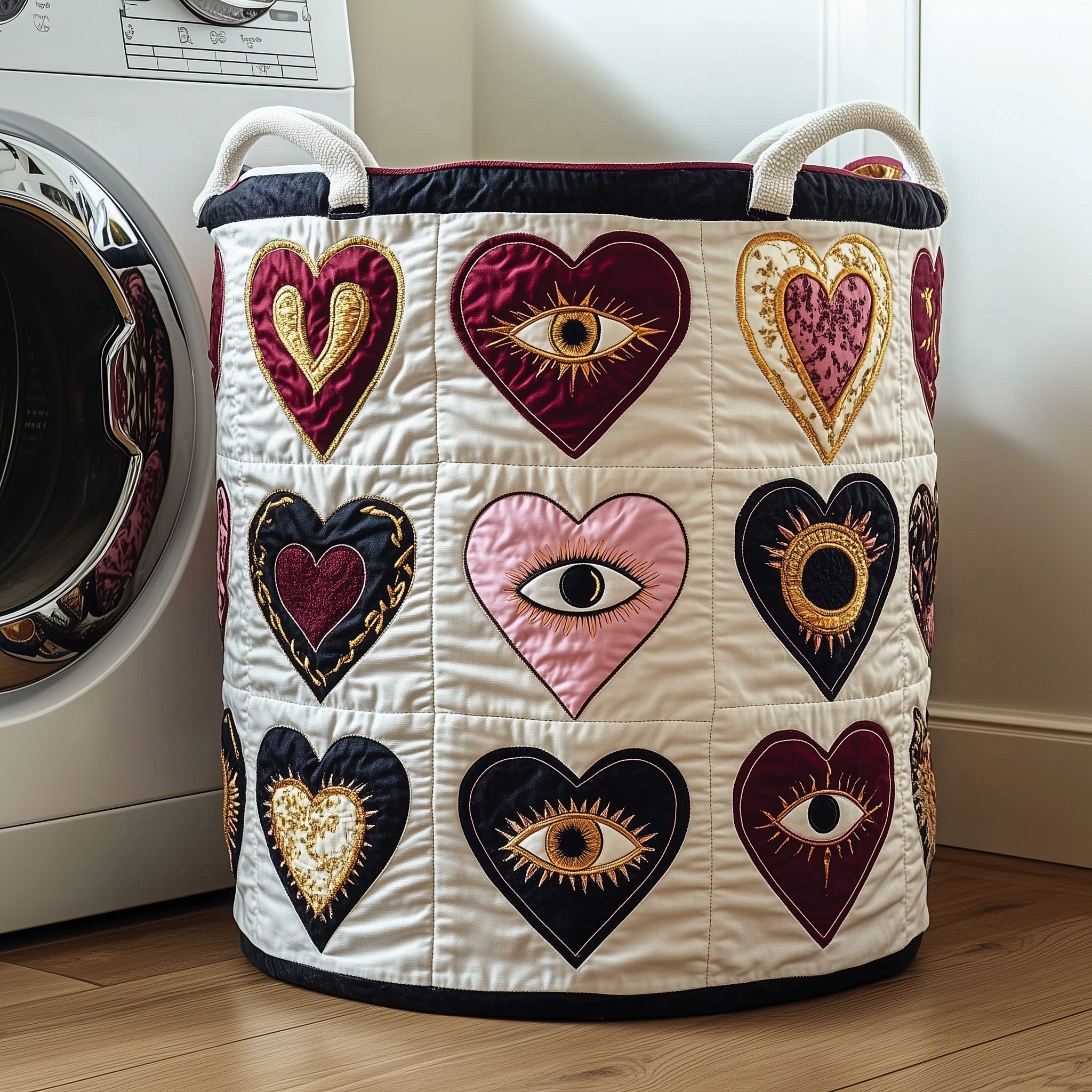 Sacred Evil Eyes Quilted Laundry Basket Family Christmas Present Ideas