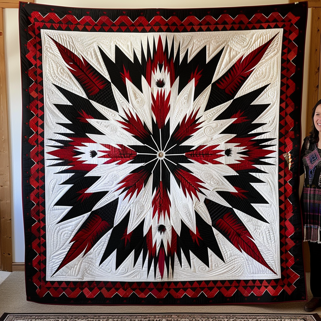 Sacred Flame Quilted Blanket Native American Indian Gifts